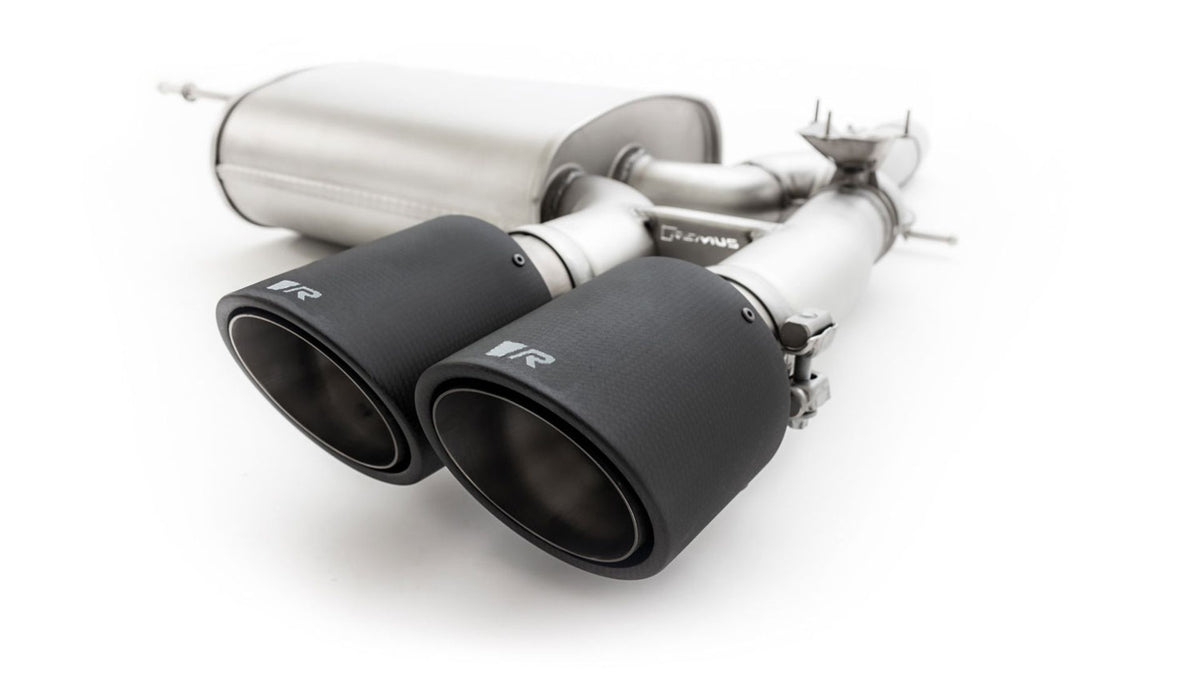 REMUS MINI RACING axle-back-system centered – John Cooper Works “JCW” F56, Typ FML2 (3 door), 01/2019=> – 2.0L exhaust system