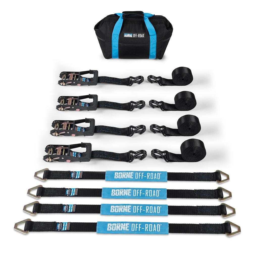 Vehicle Ratchet Tie-Down Kit (4 pack), Black - image 3