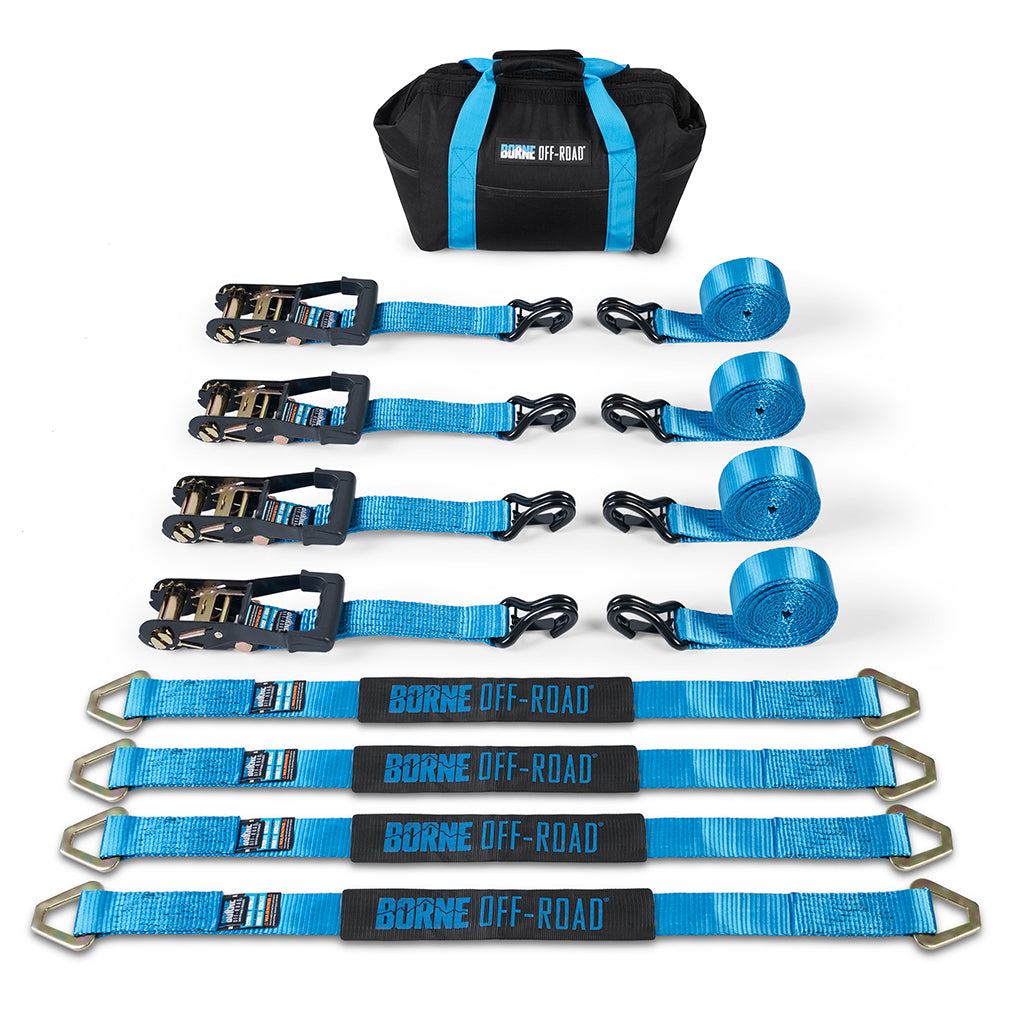 Vehicle Ratchet Tie-Down Kit (4 pack), Blue - image 2