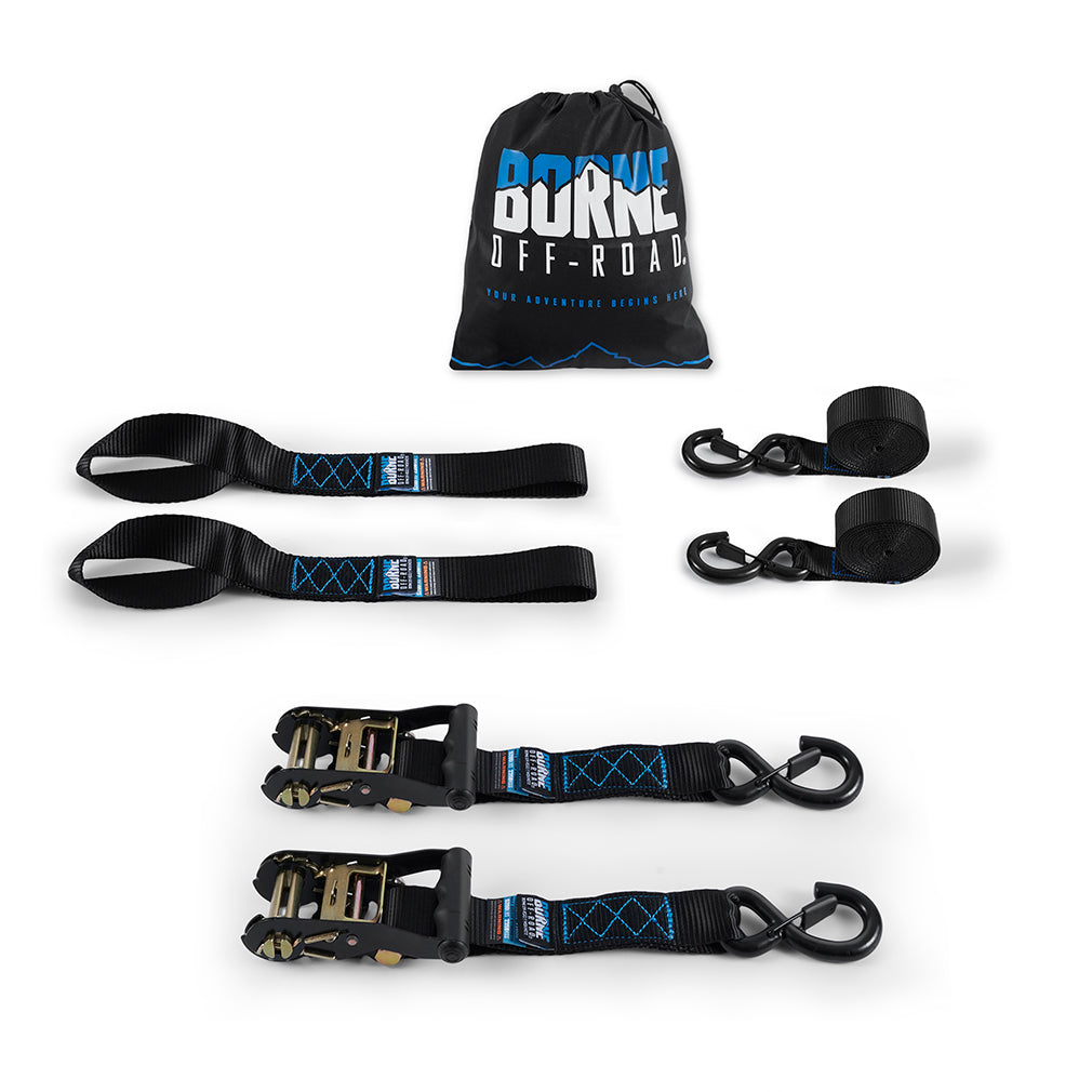 Heavy-Duty Ratchet Tie-Down Kit (2-Pack), Black - image 2