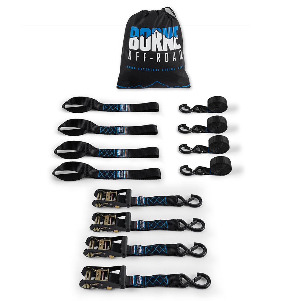 Heavy-Duty Ratchet Tie-Down Kit (4-Pack), Black - image 2