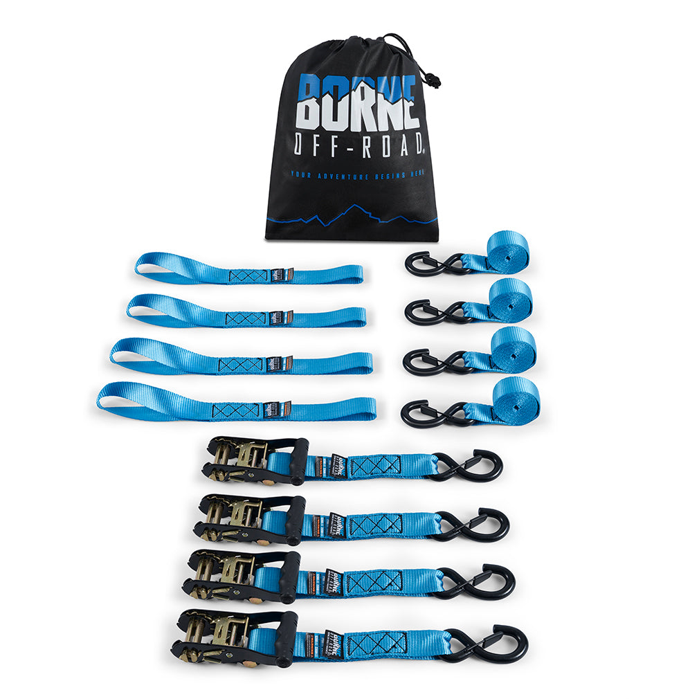 Heavy-Duty Ratchet Tie-Down Kit (4-Pack), Blue - image 2