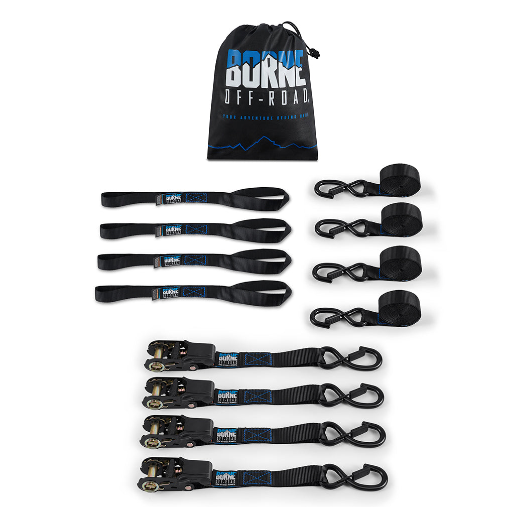 Medium-Duty Ratchet Tie-Down Kit (4-Pack), Black - image 1