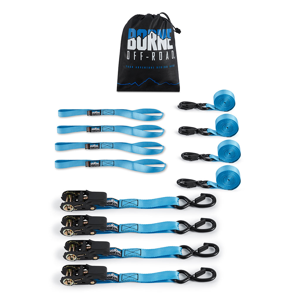Medium-Duty Ratchet Tie-Down Kit (4-Pack), Blue - image 1