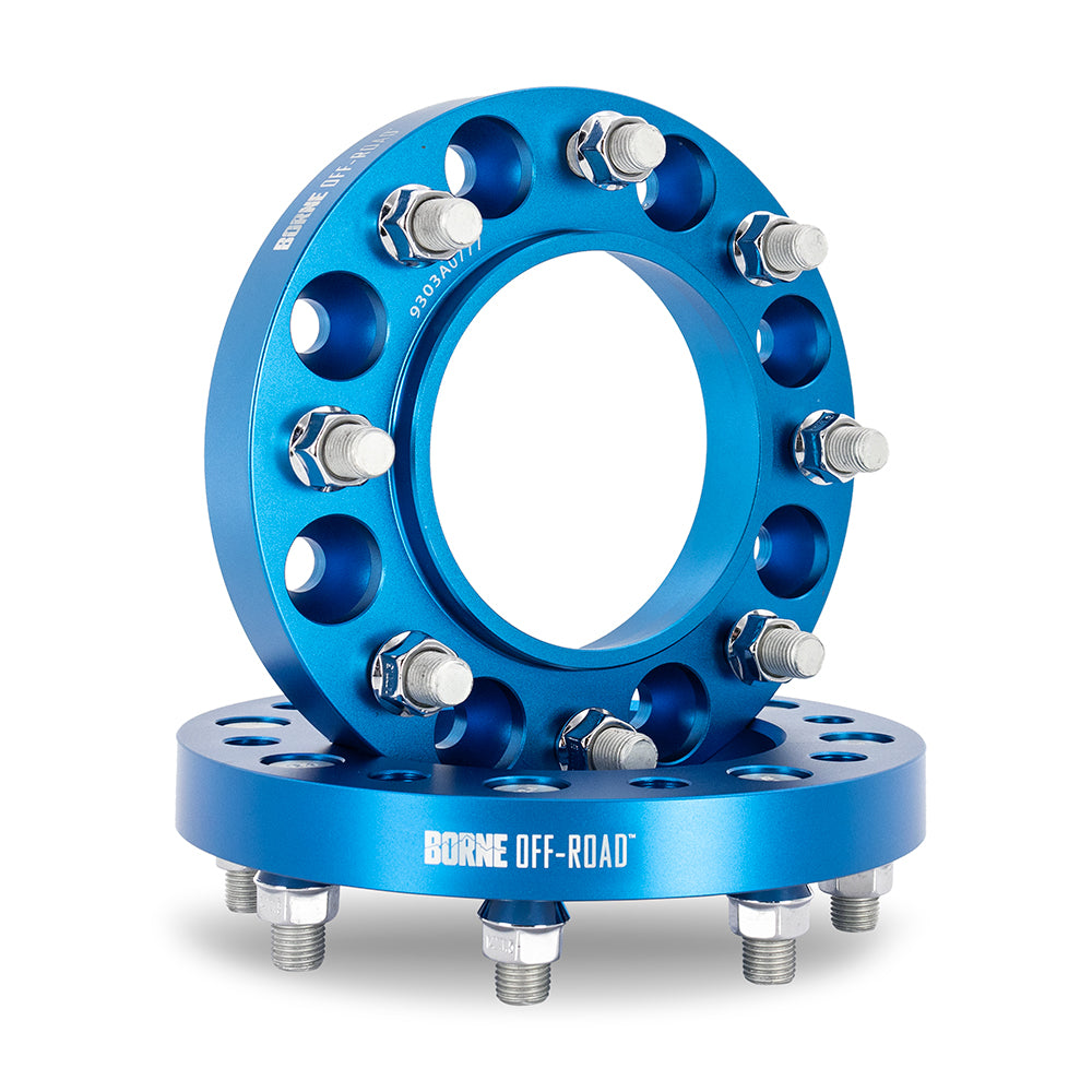 Borne Off-Road Wheel Spacers, 8x180 124.1, 38.1, M14, Blue - image 1