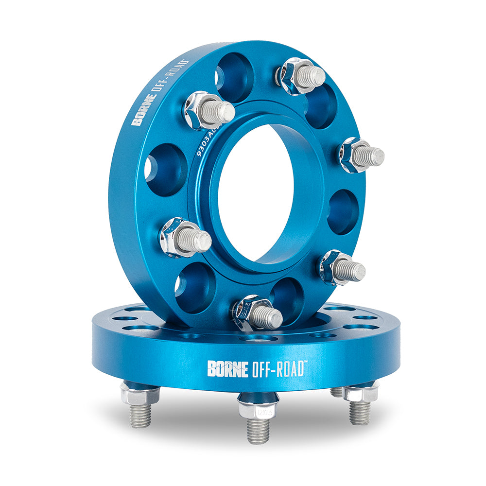 Borne Off-Road Wheel Spacers, 6x139.7, 78.1, 38.1, M14, Blue - image 1