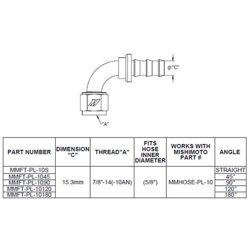 120-Degree Push Lock Fitting, -10AN - image 1