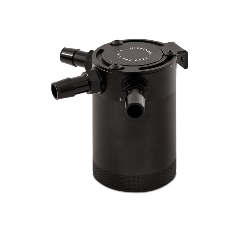 Universal Compact Baffled Oil Catch Can Kit, 3-Port, Black - image 1