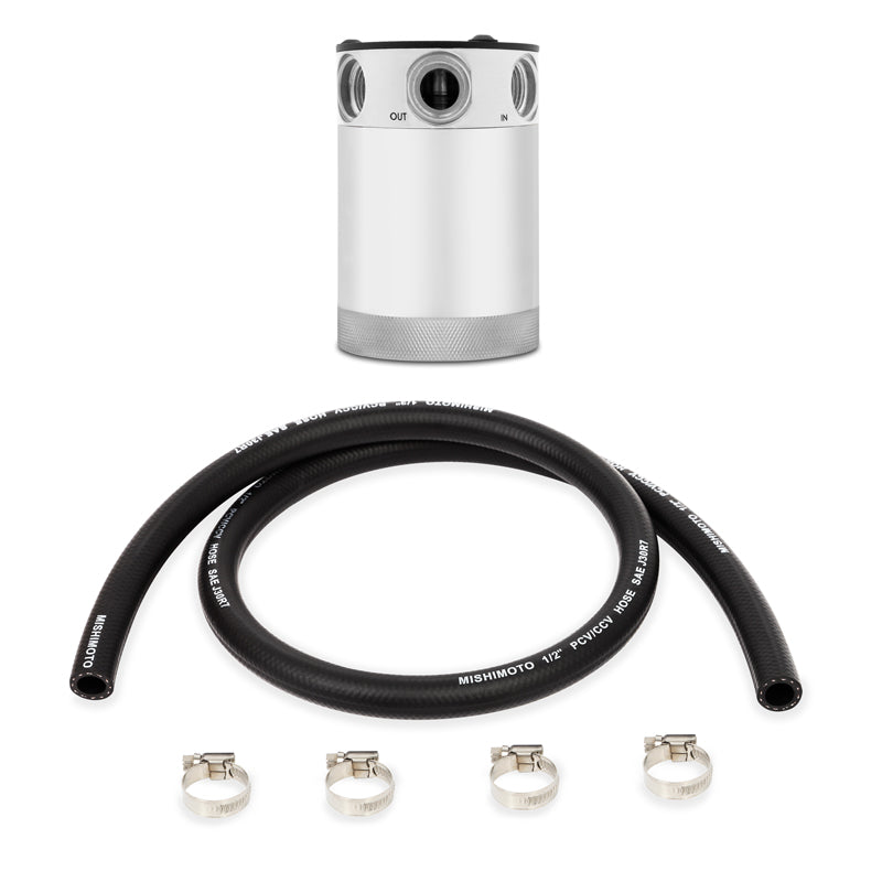 Universal Compact Baffled Oil Catch Can Kit, 3-Port, Polished - image 2