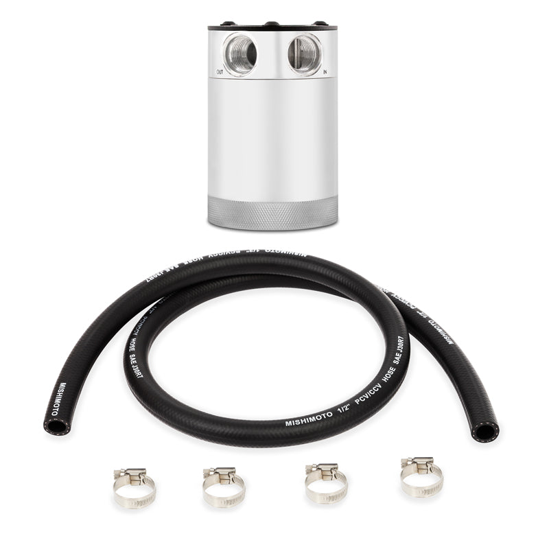 Universal Compact Baffled Oil Catch Can Kit, 2-Port, Polished - image 2