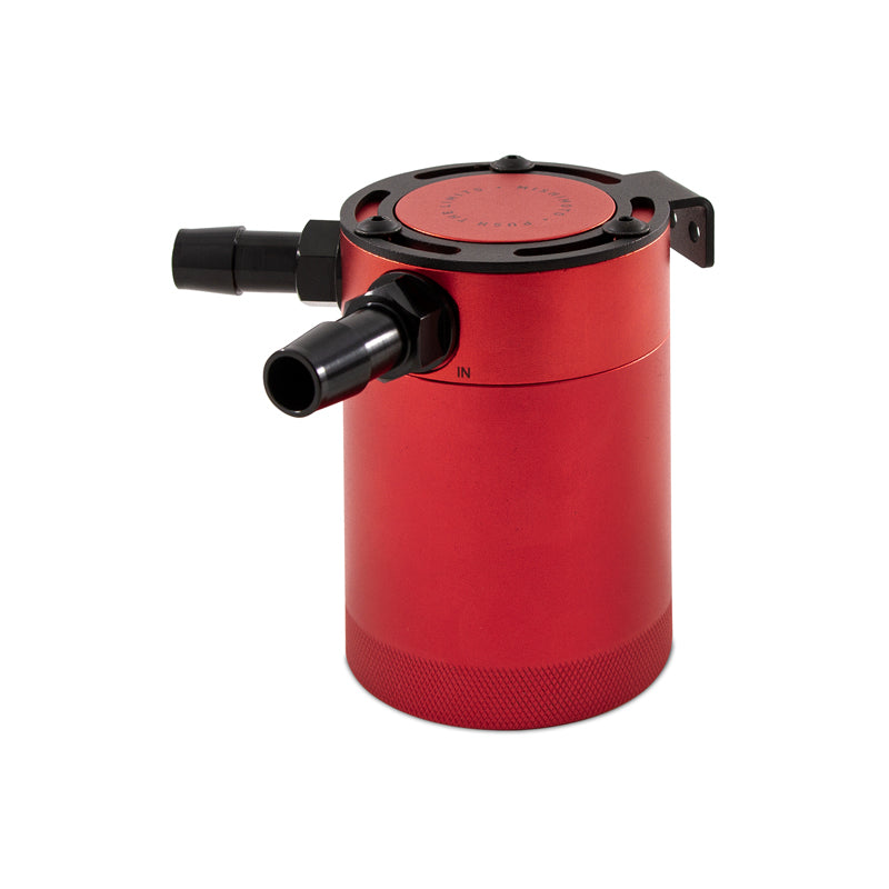 Universal Compact Baffled Oil Catch Can Kit, 2-Port, Red - image 1