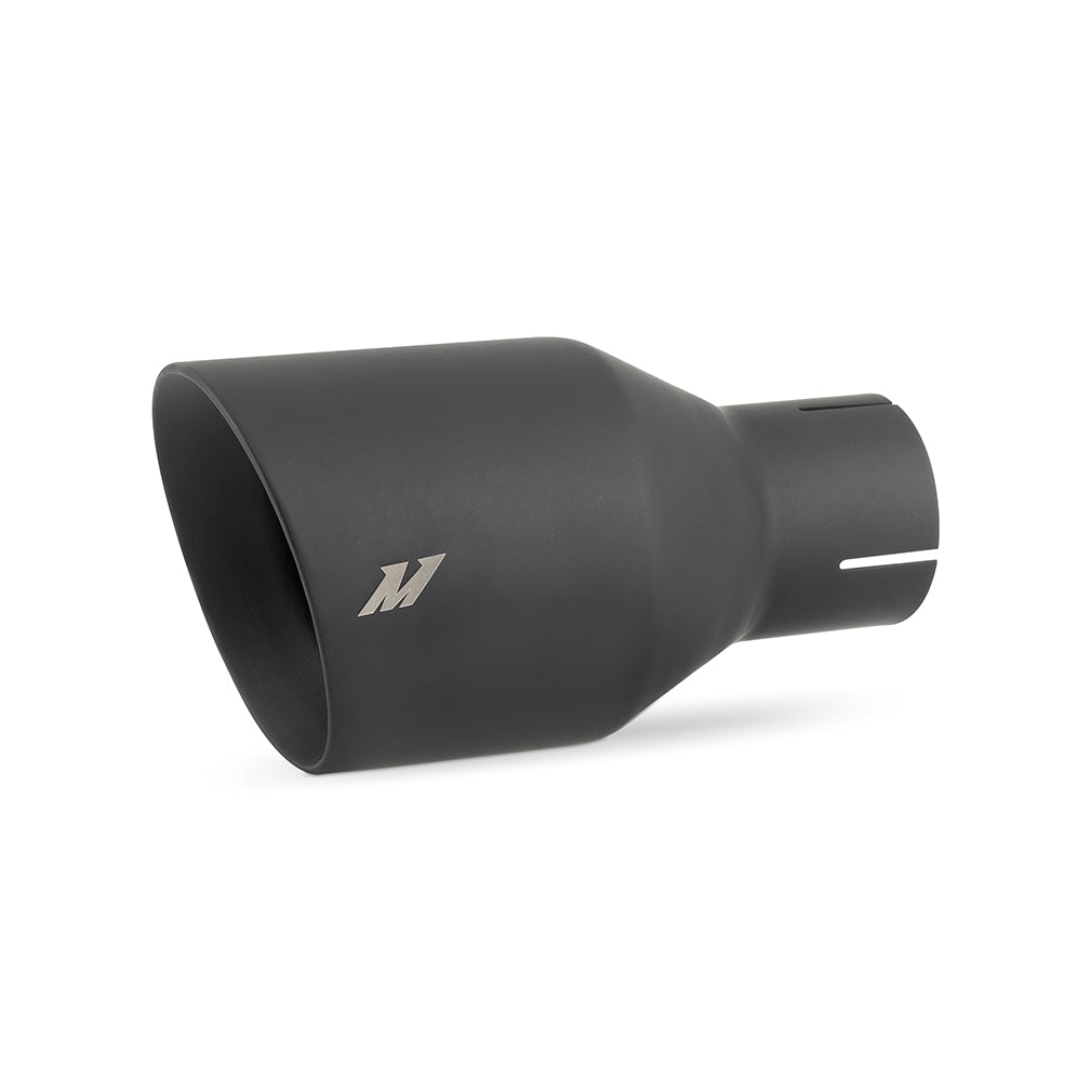 Clamp-on Double Wall Exhaust Tip, 2.5" Inlet, Slash Cut, BK - image 1