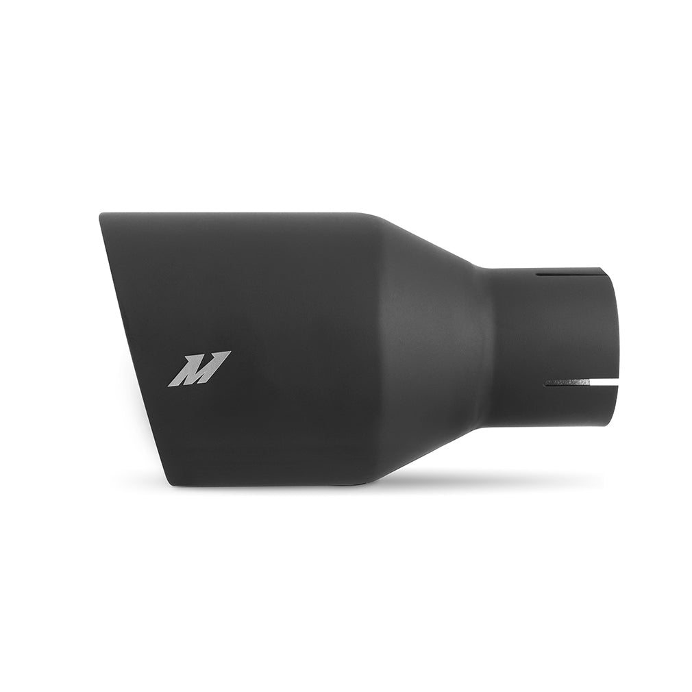Clamp-on Double Wall Exhaust Tip, 2.5" Inlet, Slash Cut, BK - image 3