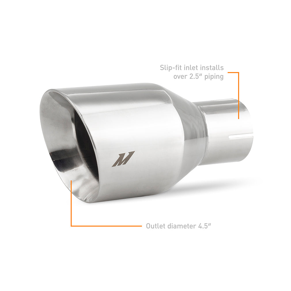 Clamp-on Double Wall Exhaust Tip, 2.5" Inlet, Slash Cut, P - image 2