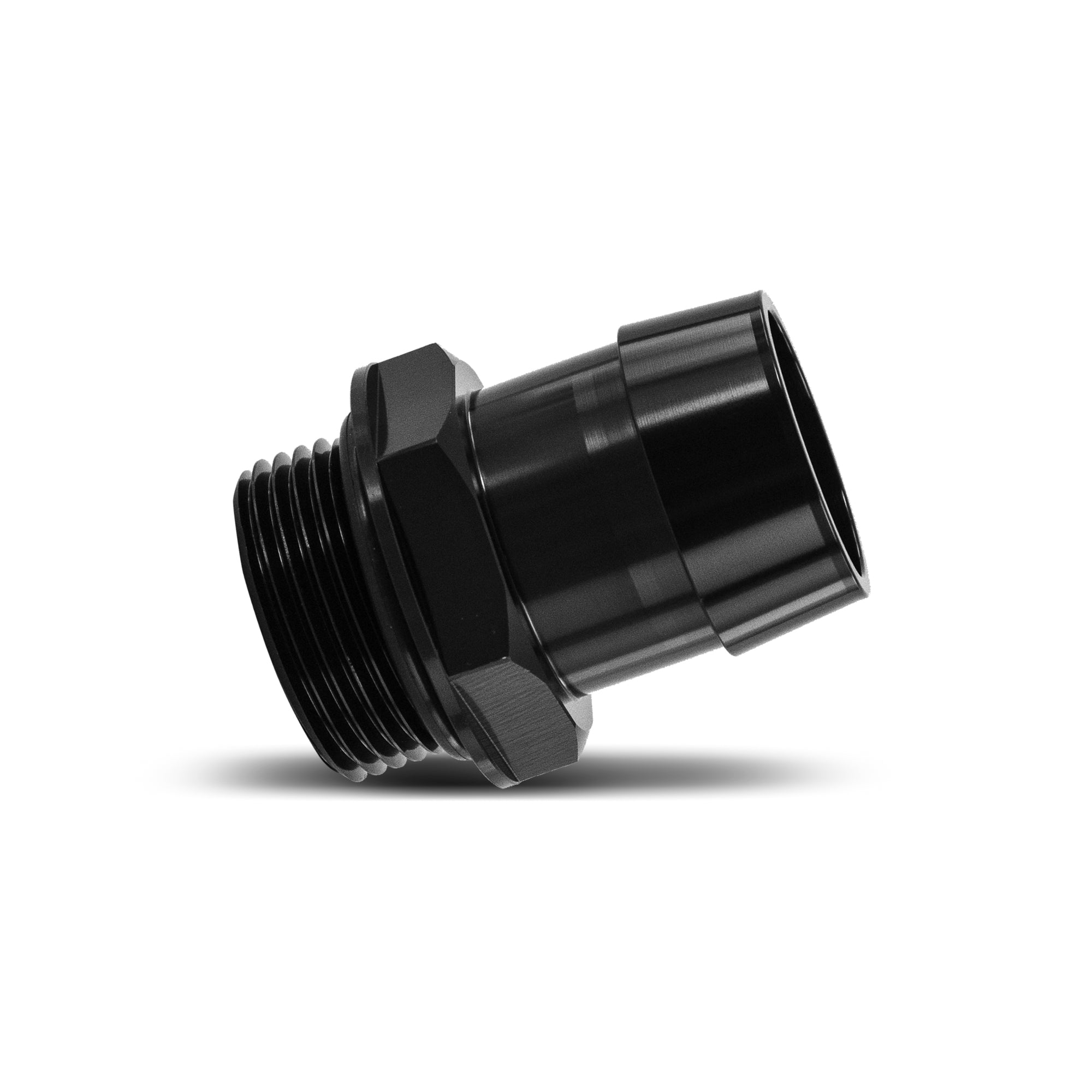 '-16ORB to 1 1/4" Hose Barb Aluminum Fitting, Black - image 2