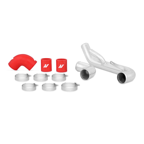 Mitsubishi Lancer Evolution X Lower Intercooler Pipe Kit, 2008-2015, Red Hoses - image 1