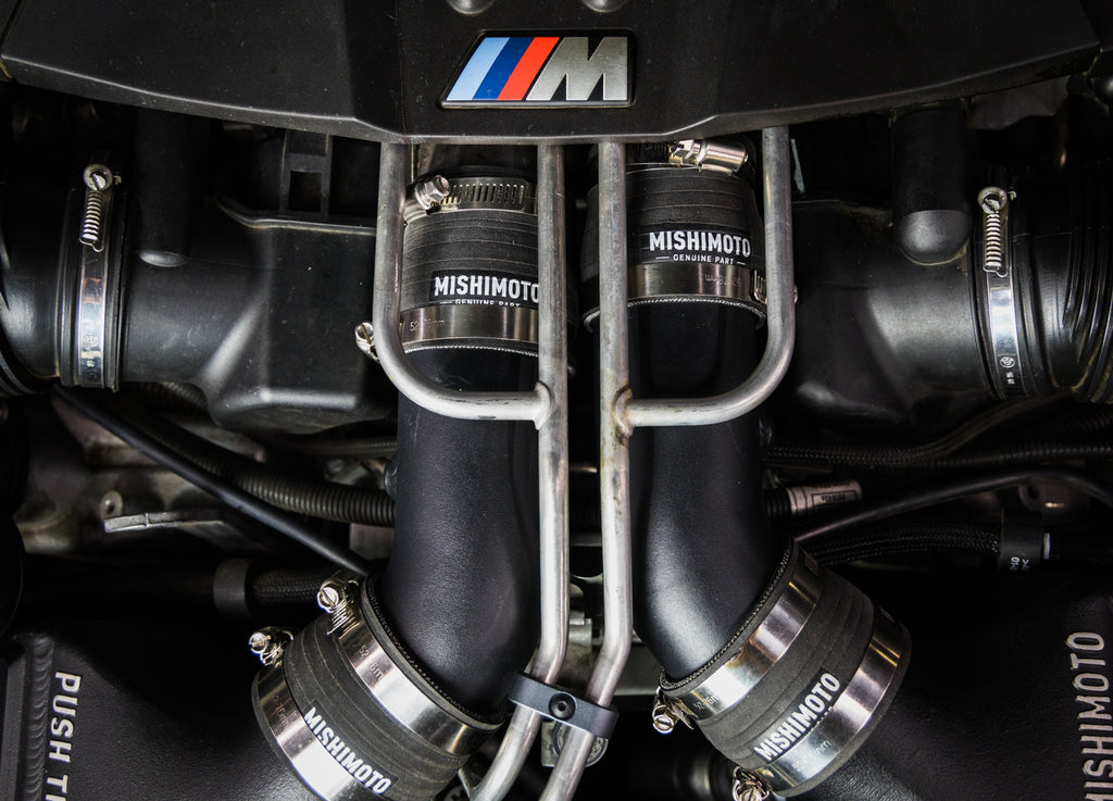 12-16 BMW F10 M5 Intercooler Pipe Kit, Micro Wrinkle Black - image 1