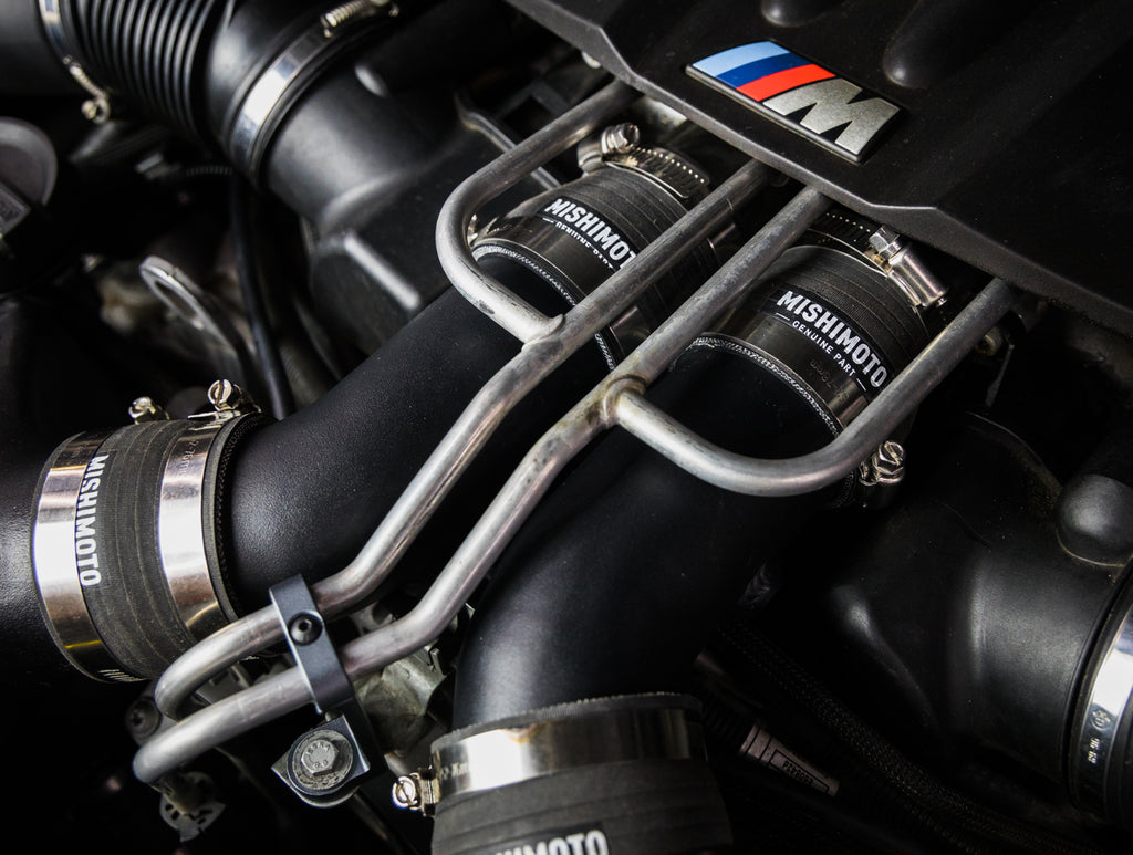 12-16 BMW F10 M5 Intercooler Pipe Kit, Micro Wrinkle Black - image 2