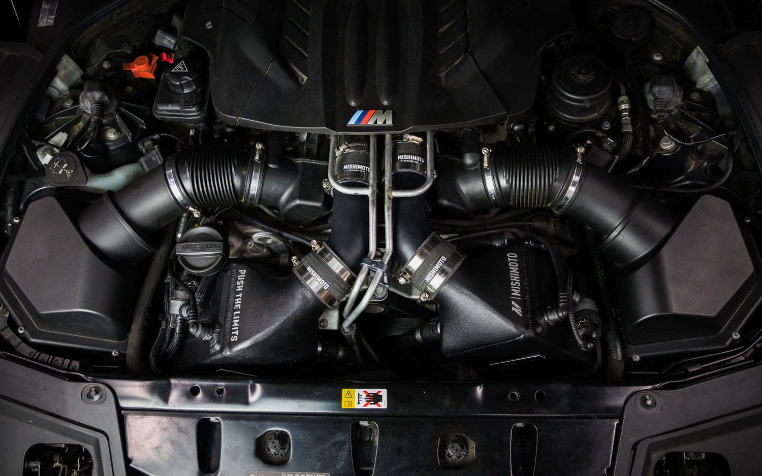 12-16 BMW F10 M5 Intercooler Pipe Kit, Micro Wrinkle Black - image 3