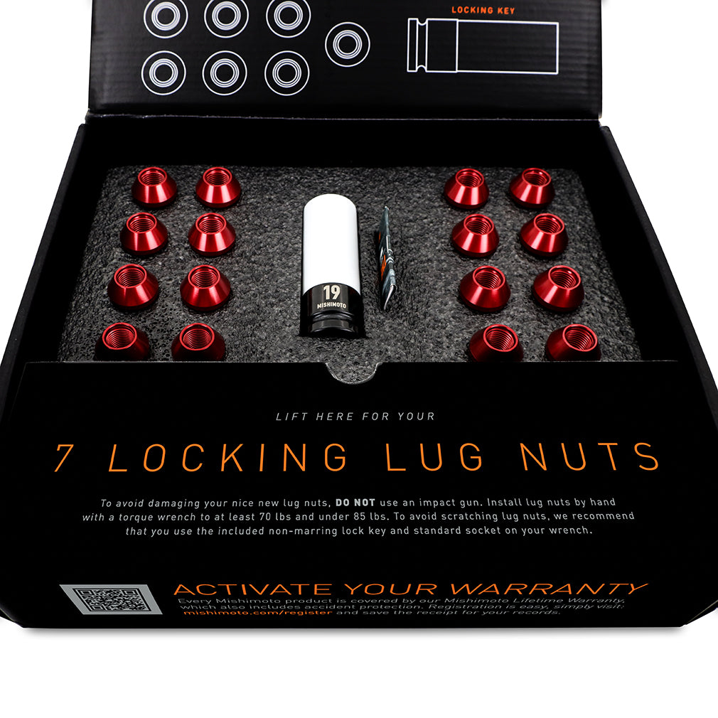 Aluminum Locking Lug Nuts 1/2 X 20, 23pc Set, Red - image 3