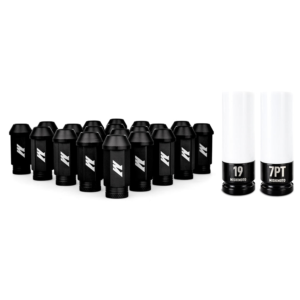 Aluminum Locking Lug Nuts M12x1.5, 20pc Set, Black - image 1