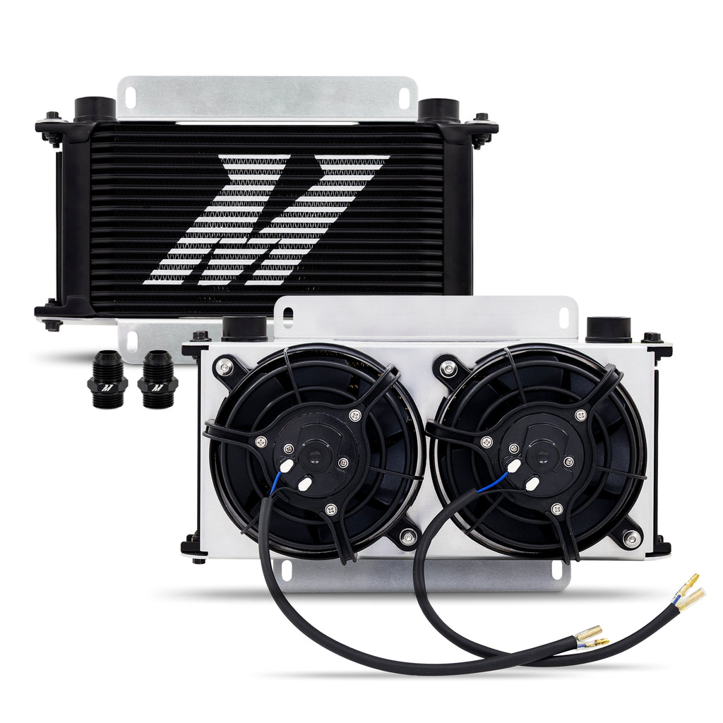 Universal Oil Cooler Kit, 19-Row Cooler + 2x 5" Fans - image 1