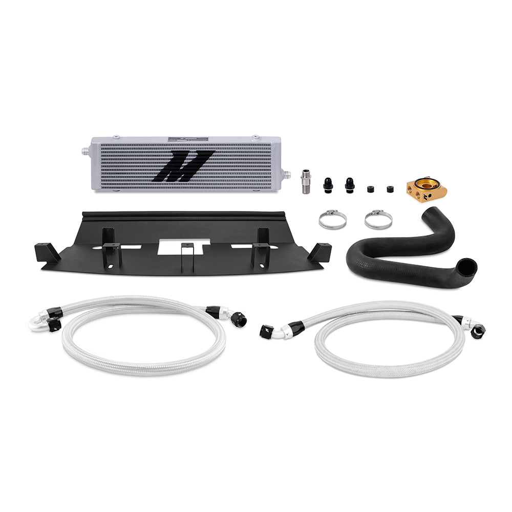 18-23 Ford Mustang GT Oil Cooler Kit, Silver, Thermostatic - image 1