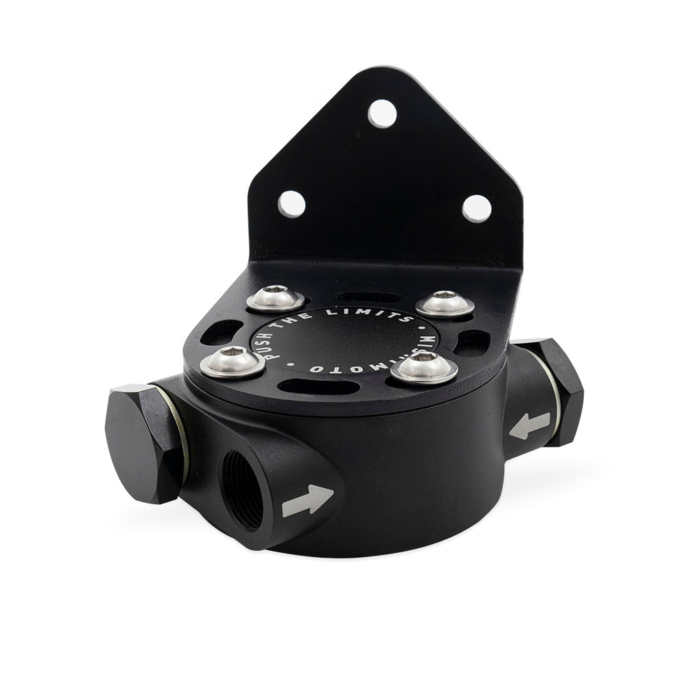 Remote Oil Filter Head, 3/4"-16 Thread, Black - image 1