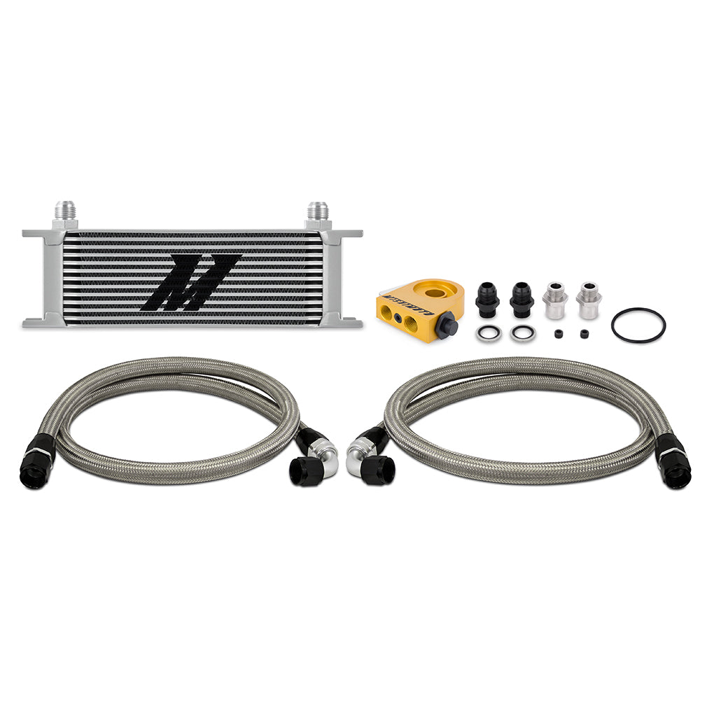 Universal Thermostatic Oil Cooler Kit, 13-Row, Silver - image 1