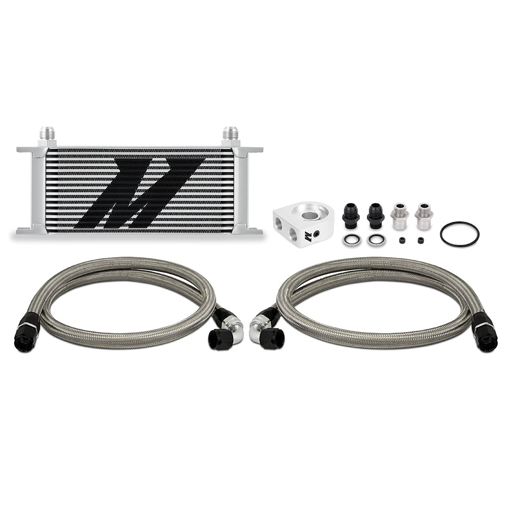 Universal Oil Cooler Kit, 16-Row, Silver - image 1