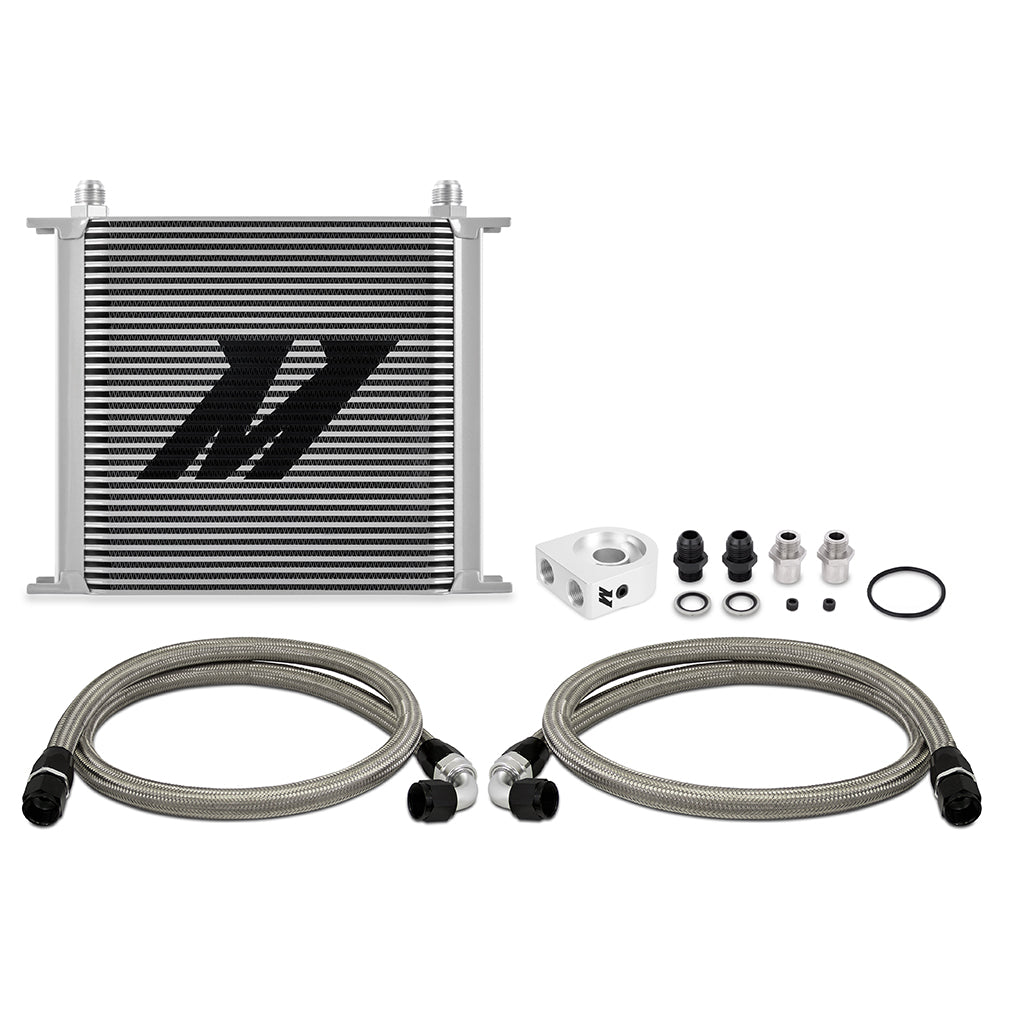 Universal Oil Cooler Kit, 34-Row, Silver - image 1
