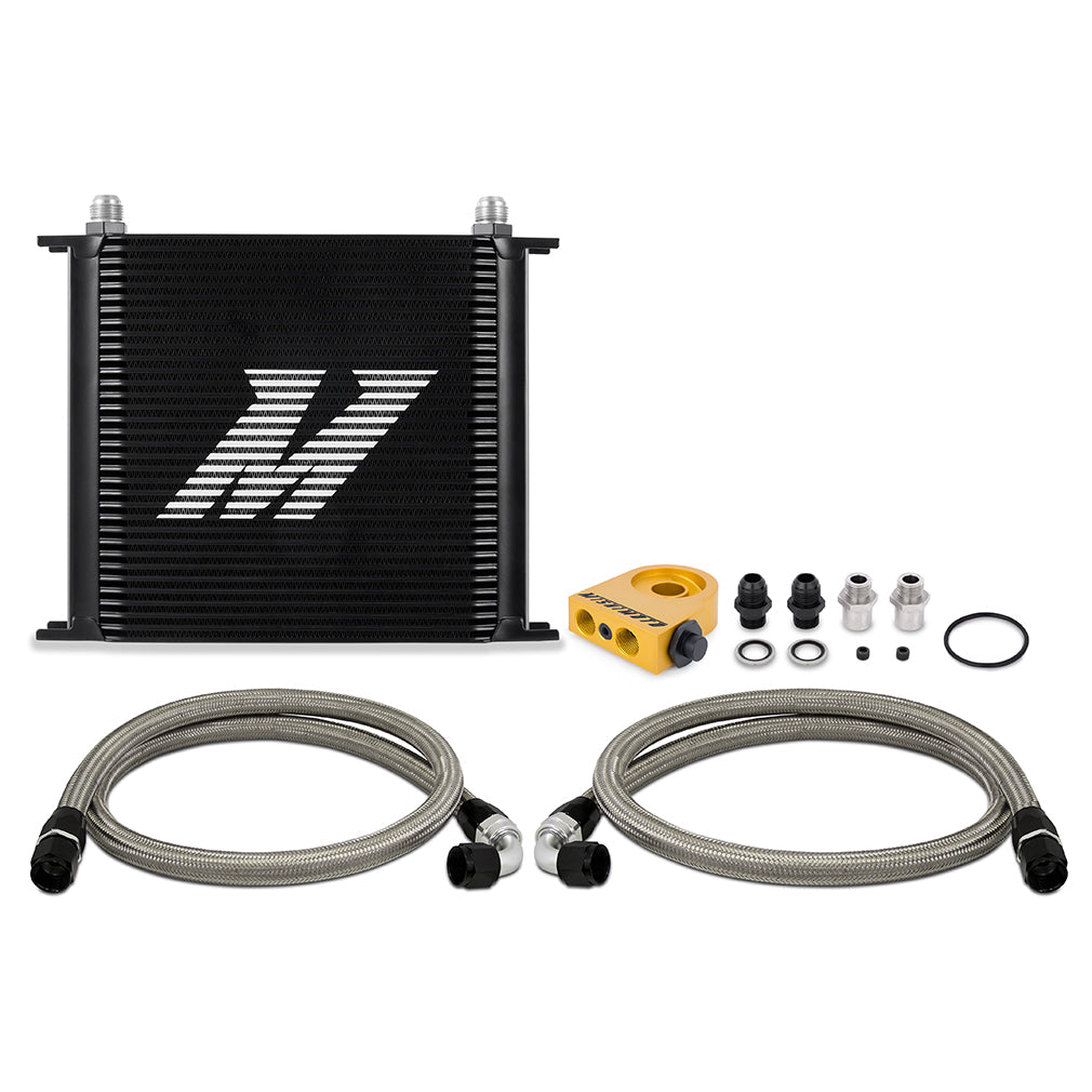 Universal Thermostatic Oil Cooler Kit, 34-Row, Black - image 1