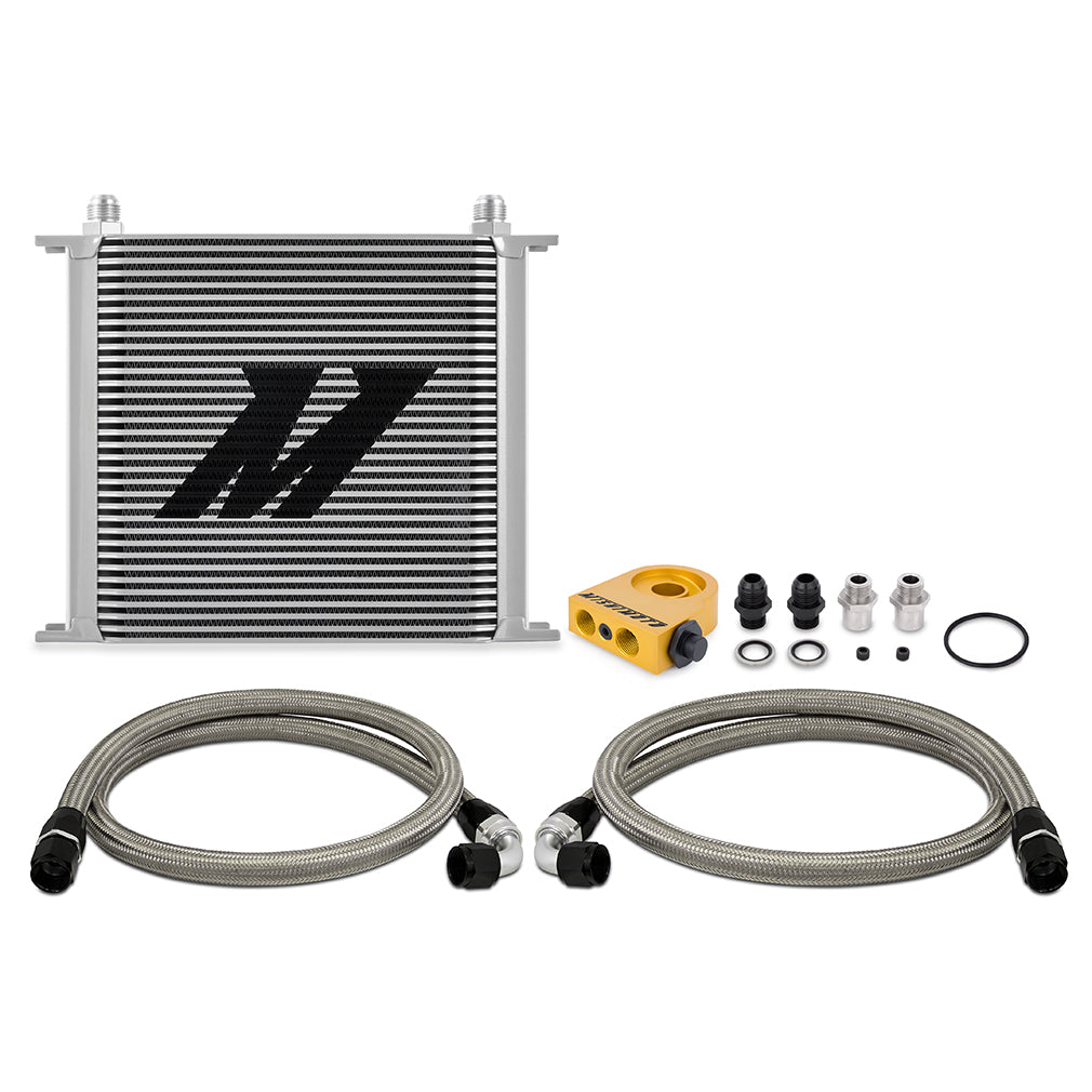 Universal Thermostatic Oil Cooler Kit, 34-Row, Silver - image 1