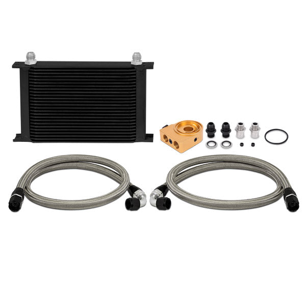 Universal 25 Row Thermostatic Oil Cooler Kit, Black - image 1