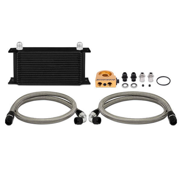 Universal 19 Row Thermostatic Oil Cooler Kit, Black - image 2