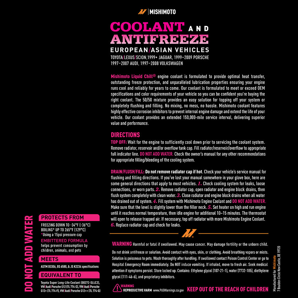 Liquid Chill EG Coolant, European/Asian Vehicles, Pink/Red - image 4