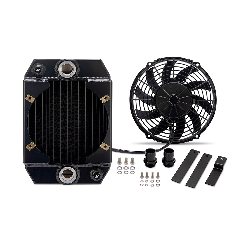 Universal Drag Race Performance Aluminum Radiator, Black - image 2