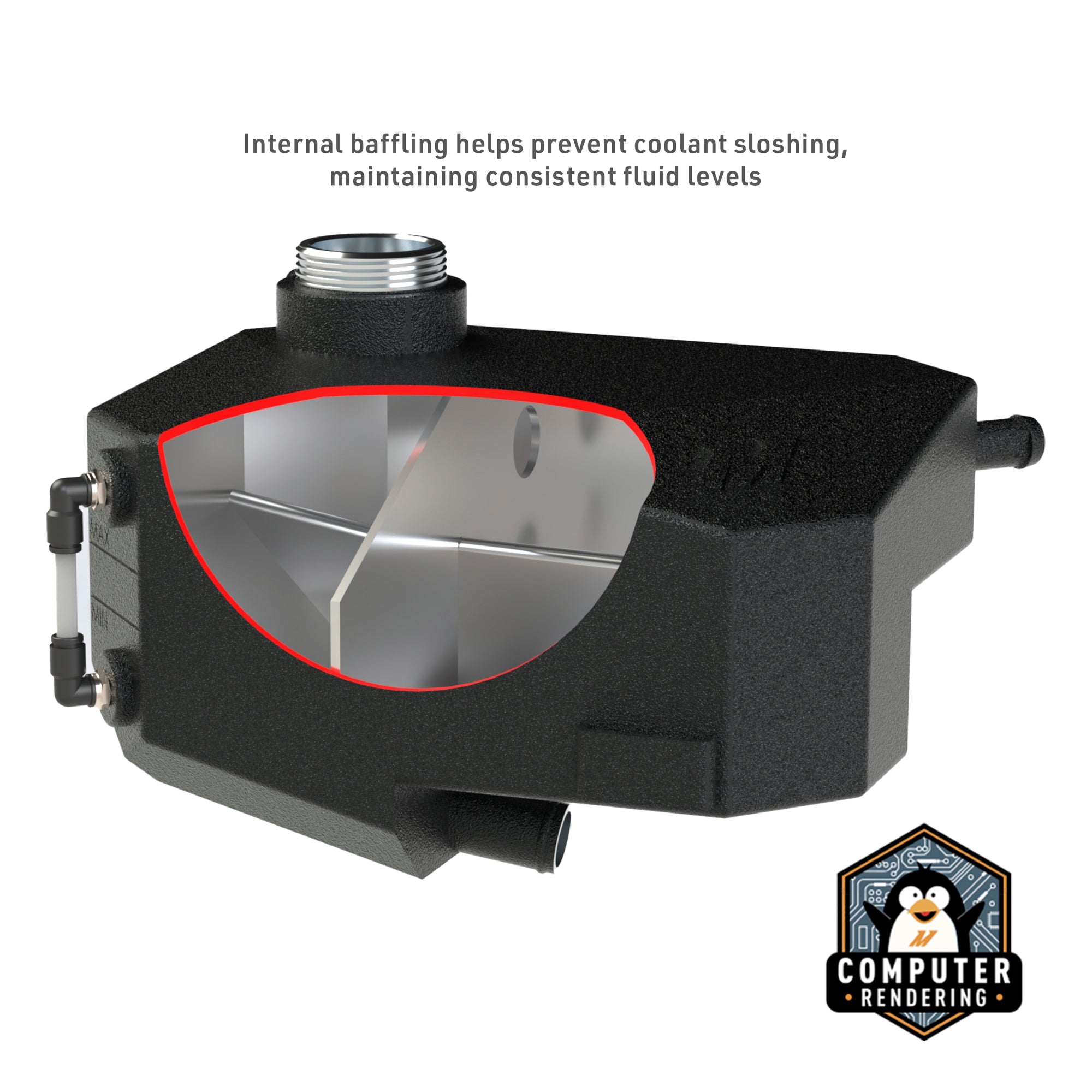 Ford Focus RS Expansion Tank, 2016-2018, Wrinkle Red - image 4