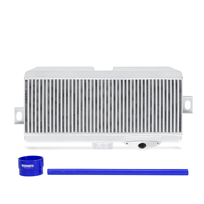 Subaru WRX STI Top Mount Intercooler Kit, 2008-2021, Silver w/ Blue Hoses - image 1