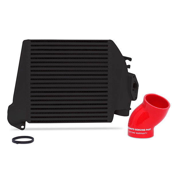 Subaru WRX Top Mount Intercooler Kit, 2008-2014, Black w/ Red Hose - image 1