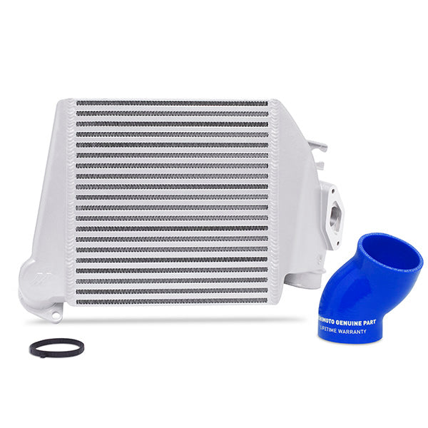 Subaru WRX Top Mount Intercooler Kit, 2008-2014, Silver w/ Blue Hose - image 2