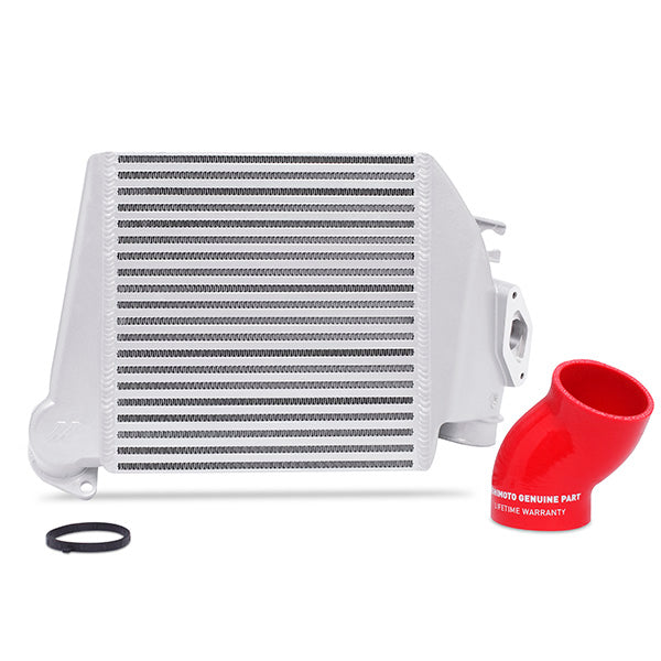 Subaru WRX Top Mount Intercooler Kit, 2008-2014, Silver w/ Red Hose - image 2