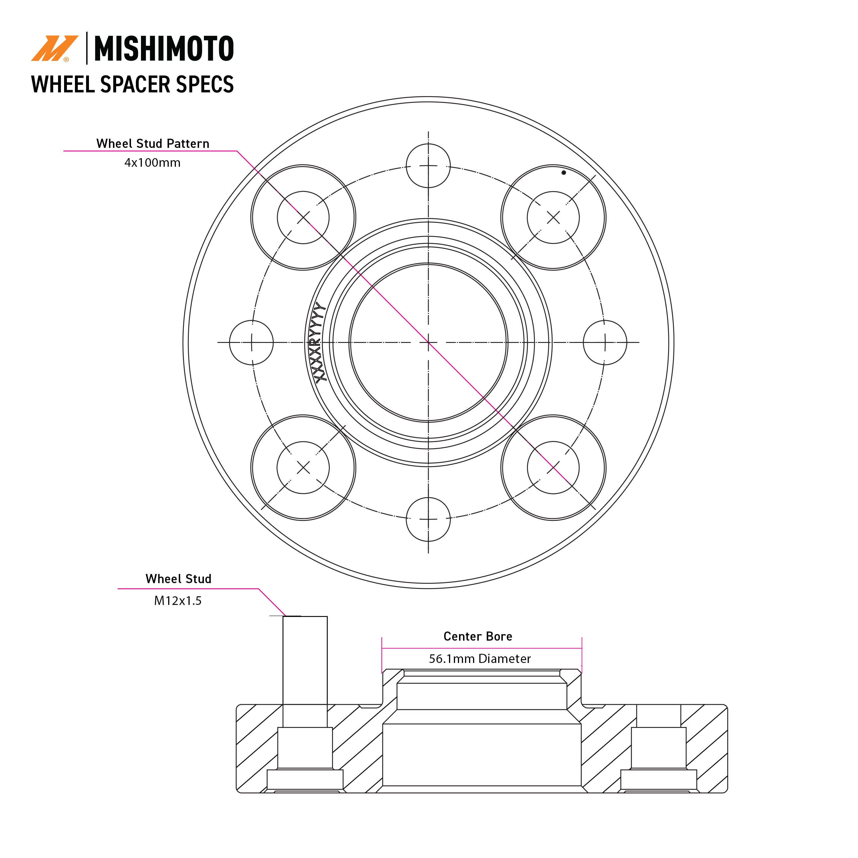 Mishimoto Wheel Spacers, 5x120, 67.1, 30, M14, Black - image 7